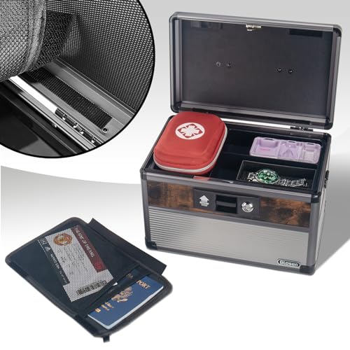 Glosen Medicine Lock Box,locking medicine box, Security Lock Boxes,lock box, First Aid Key Safe Box,Lock Box for Medication