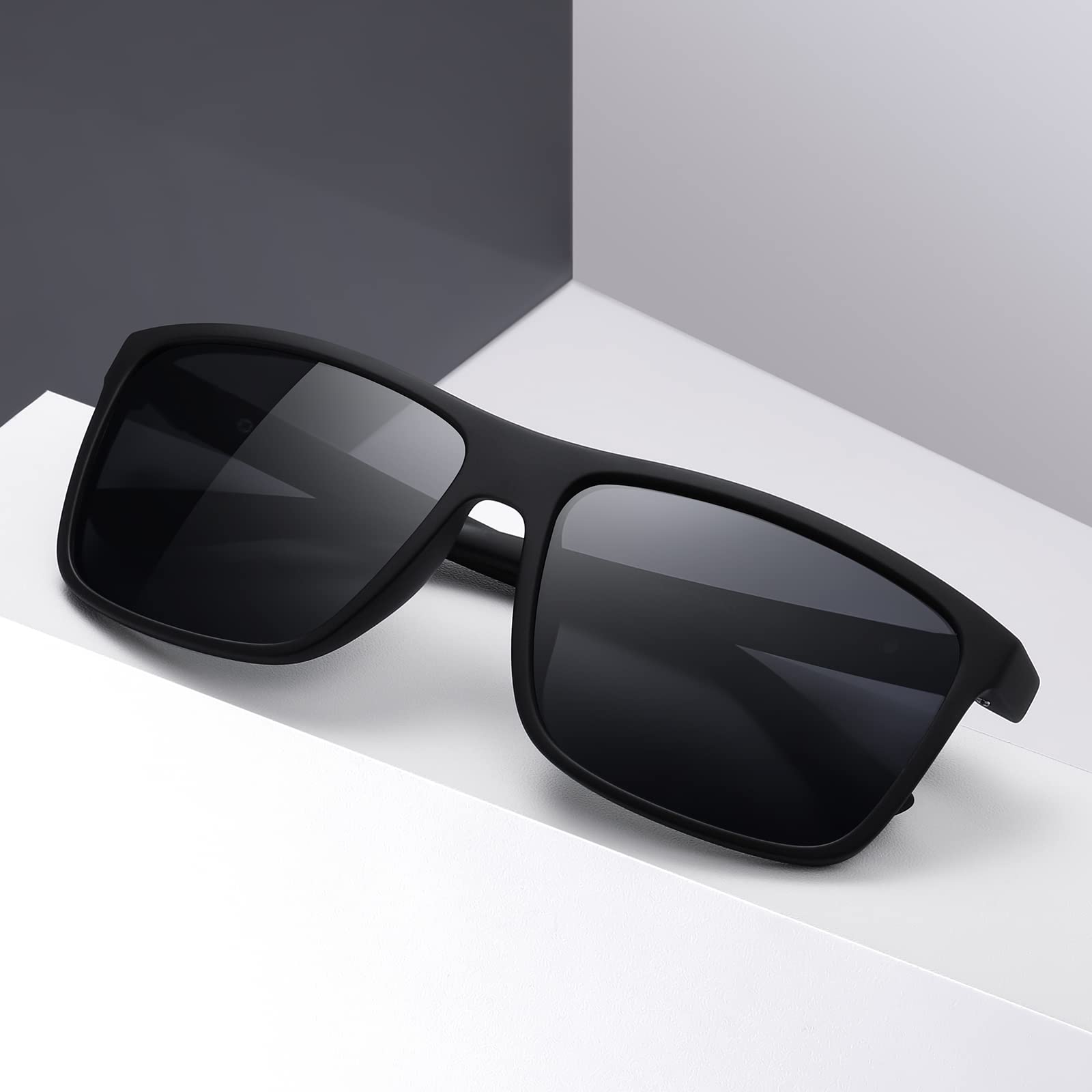 KWHZXGYY Sunglasses Men Polarized Sunglasses for Mens and Womens,Black Retro Sun Glasses Driving Fishing UV Protection