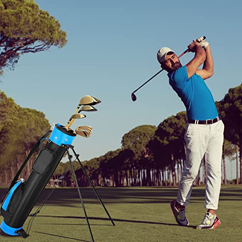 Golf Stand Bag for Men & Women,Easy to Carry & Durable Pitch Golf Bags Sunday Golf Bag Ideal for Golf Course & Travel,Lightweight and Waterproof Black (Black + Blue)