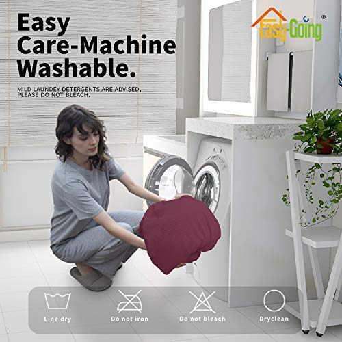 Easy-Going 4 Pieces Oversized Recliner Stretch Sofa Slipcover Sofa Cover Furniture Protector Couch Soft with Elastic Bottom Polyester Spandex Jacquard Fabric Small Checks Greyish Green, X-Large