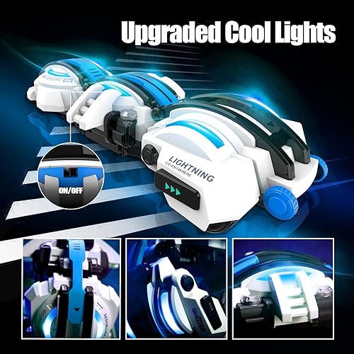 BAZADER RC Car with LED Lights - Remote Control Car Snakes 360° Roll Toy, Birthday for Kids Age 7 8 9 10 11+ Year Old, 2 Batteries 60+min, Indoor/Outdoor Toy for 6-12 yr Teen Boys