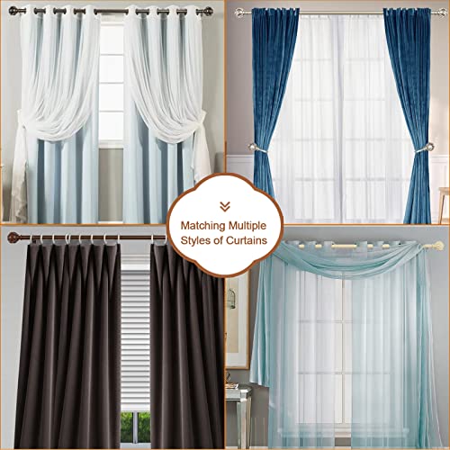 KAMANINA Single Curtain Rod 32 to 58 Inch(2.6-4.8Ft), 7/8 Inch Antique Bronze Adjustable Drapery Rod for Windows, Decorative Netted Texture End