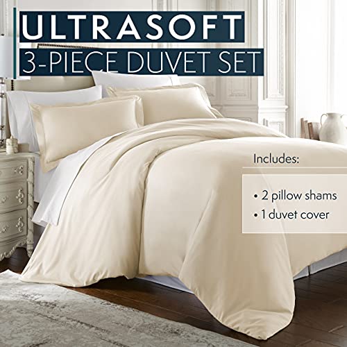 HC Collection Duvet Cover - White King Size Duvet Cover - 3 Piece Soft Breathable Microfiber Duvet Cover Set with Zipper Closure & 2 Pillow Shams