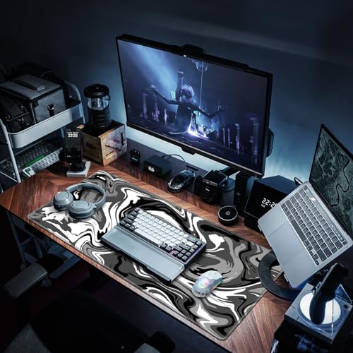 Canjoy Gaming Mouse Pad, Fluid Pattern Mouse Pad 31.5x15.9inch Large Extended Computer Mouse Mat Keyboard Full Desk Mousepad for Gaming, Office, Home