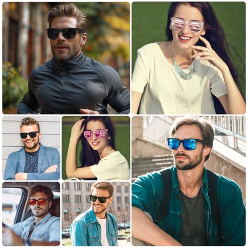 STORYCOAST Classic Polarized Sunglasses for Men Women Retro Square Shades UV400 Protection Matte Black Frame/Gray Lens