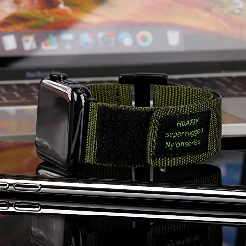 MTRRISE Compatible with Apple Watch band 38mm/40mm/41mm/42mm/44mm/45mm49mm, nylon sports bracelet for Apple Watch strap, Velcro design for iWatch strap series 8/7/6/5/4/3/2/1, SE,ultra,Army Green