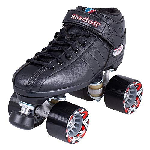Riedell R3 Roller Skate - Quad Roller Skate for Indoor/Outdoor | Black | Size 1