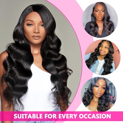 NVC Glueless Wigs Human Hair Pre Plucked Pre Cut 5x5 HD Lace Closure Wigs Human Hair for Women 180 Density Ready to Go Wig Body Wave Lace Front Wigs for Beginners (4/27 Color, 18 Inch)