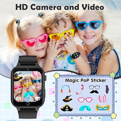 Luyiilo Kids Games Watch, with 26 Puzzle Games, Touch Screen, HD Camera, Alarm Clock, Toys for Ages 4-12 Years Old.Birthday Gift for Boys Girls (Black)