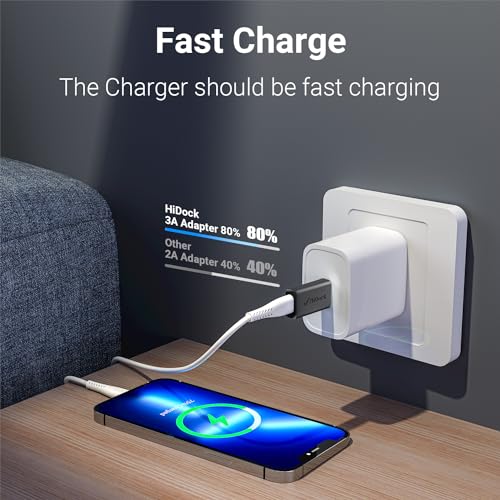 HiDock USB to USB C Adapter, USB 3.2 Fast 10Gbps Transfer Speed, USB C Female to USB Male Adapter, Compatible with iPhone, Samsung Galaxy, Laptop,PC