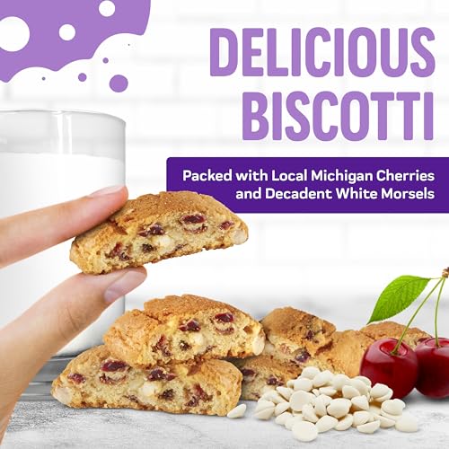 Cooper Street Twice Baked Mini Biscotti Italian Style Cookies - 1.25 Pound of Cherry Chocolate Gourmet Cookies Ideal With Coffee Or Tea | Peanut and Dairy Free Low Sodium Breakfast or On-The-Go Snack