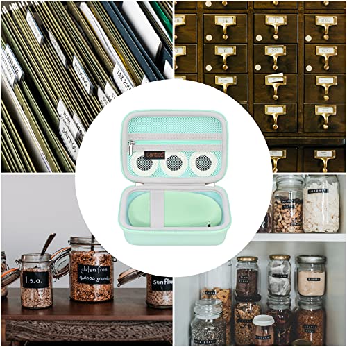 Canboc Hard Case for SUPVAN E10 Portable Label Maker Machine with Tape, Mesh Bag fits Tape and USB Cable, Green