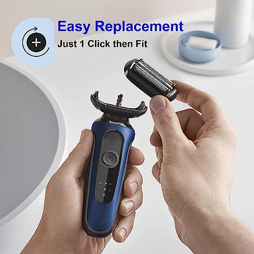 Series 5/6 53B Replacement Head for Braun Electric Foil Shaver, Compatible with New Generation Braun Razors 5020cs 5018s 5035s 5049cs 5050cs 6020s 6040cs 6075cc 6072cc 6090cc (1 Count)