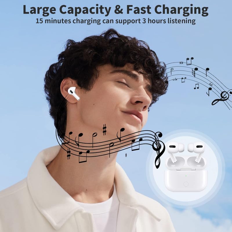 Charging Case Compatible for Air Pod Pro 1st 2nd Generation, 660mAh Charger Case Replacement Support Wireless Charging, Bluetooth Pairing, Ligh-tning Port,Sync Button