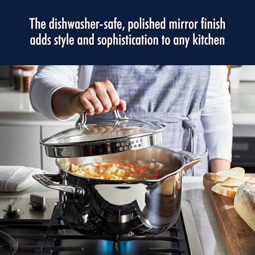 HENCKELS Clad H3 10-pc Induction Pot and Pan Set, Stainless Steel, Durable and Easy to clean