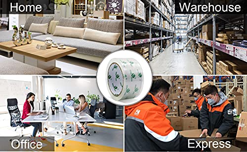 BOMEI PACK Crystal Clear Packing Tape, Packaging Tape Refill Rolls, 6 Rolls 2Mil x1.88 60 Yards for Sealing, Moving, Shipping, Office&Storage