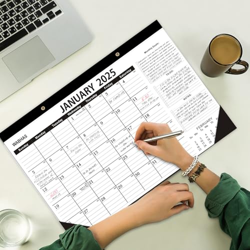 Desk Calendar 2025-2026-18 Months-January 2025 to June 2026,Desk calendar 2025-2026,12x17 in,School Calendar 2025,Office Desk Calendar 2026