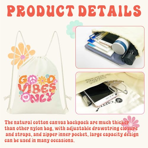 MOSITU Aesthetic Drawstring Backpack Cute Floral Drawstring Bag Small Flower Cotton Canvas Drawstring Backpack For Women Gift Sport Gym String Bag Grocery Sack Bag Travel Sackpack