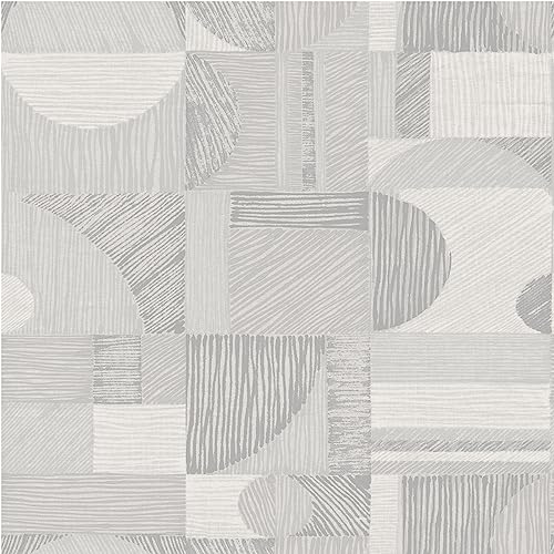 NuWallpaper Silver Margo Geometric Peel & Stick Wallpaper