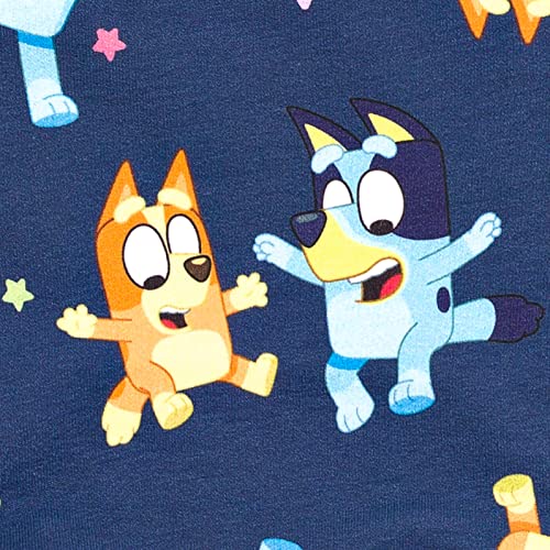 Bluey Bingo Toddler Girls Skater French Terry Dress and Scrunchie 2T Blue