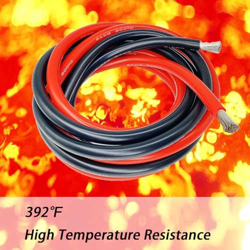 OPLIAT 26AWG Flexible Silicone Electrical Wire 400FT, 26 Gauge AWG Stranded Tinned Copper Hook Up Wire 30 * 0.08mm Rating 200℃ 600V【Red 200ft + Black 200ft】