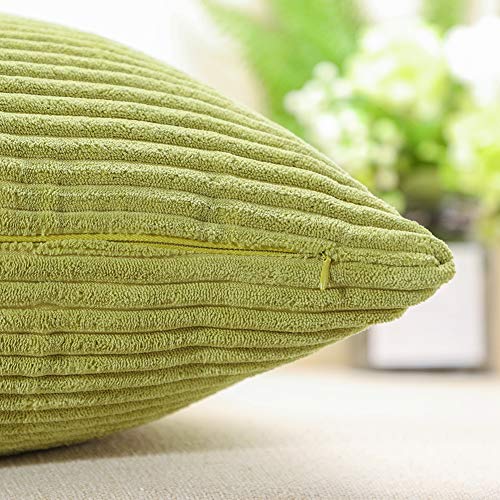 Artscope Cozy Striped Corduroy Pillow Covers Super Soft Decorative Oblong Throw Pillow Covers Case Cushion Covers for Sofa Couch Bedroom Car Decor 12 x 20 Inches, Navy Blue