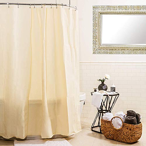 Splash Home Vinyl Shower Liner, Lightweight,12 Holes, 70” W x 72” H, Waterproof-Beige