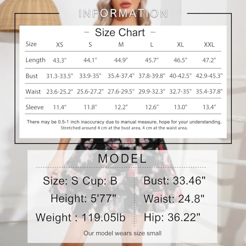 EXLURA Womens Summer Dress Floral Ruffle Tiered Square Neck Sundress Short Sleeve Off Shoulder Smocked Mini Dresses