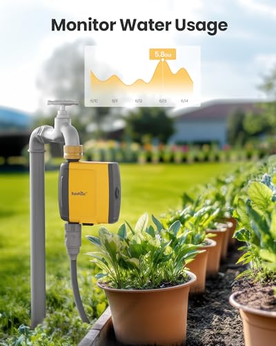 RAINPOINT WiFi Water Timer, Smart Hose Timer WiFi Irrigation Controller, Wireless Watering System Valve, APP & Voice Control, Weather-Based Automatic Rain Delay, Brass Inlet
