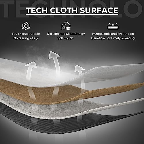 Dowinx Gaming Chair Tech Fabric with Pocket Spring Cushion, Ergonomic Computer Chair with Massage Lumbar Support and Footrest, Comfortable Reclining Game Office Chair 300lbs for Adult, Black