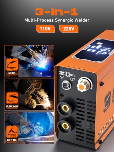 Rubik Mini 160A Stick Welder 110/220V, 3 in 1 Welder Machine MIG/MMA/Lift Tig, Portable ARC Welding Machine with IGBT Inverter, Digital LCD Dispaly Welder. (Not Spool Gun)