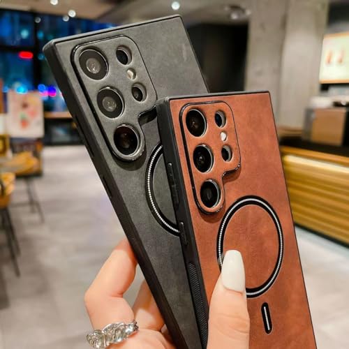 Designed for Samsung S23 Ultra Case, Case for Samsung S23 Ultra Cases with Leather Quality & Full Lens,Screen & Camera Protection,Samsung S23 Ultra Cover (Black)