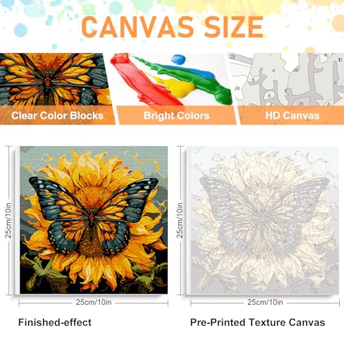 Framed Paint by Numbers Kit for Adults Beginners & Kids Ages 8-12, Streetscape Acrylic Easy Paint by Number with Frame, Watercolor Paint by Number Kits on Canvas Framed (10 * 10 Inch, without Easel)