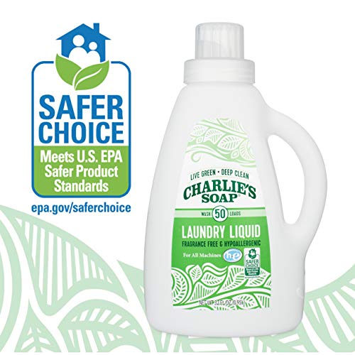 Charlie's Soap - Fragrance Free Laundry Liquid - 50 Loads (One 50-Load Bottle, 50 Total Loads)