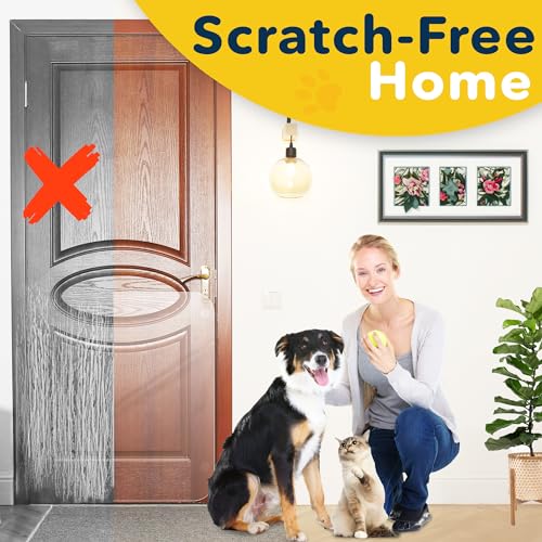 PROTECTO 18x12 Door Protector from Dog Scratching – Cat & Dog Scratch Guard for Indoor/Outdoor Use Easy Install on Doors, Walls, Glass & Screens