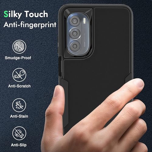 for Moto G Stylus 2022 5G Case,(Not for 4G Version) HD Screen Protector,Military Grade Drop Protection, Heavy Duty Durable Sturdy Shockproof Phone Case ,Black