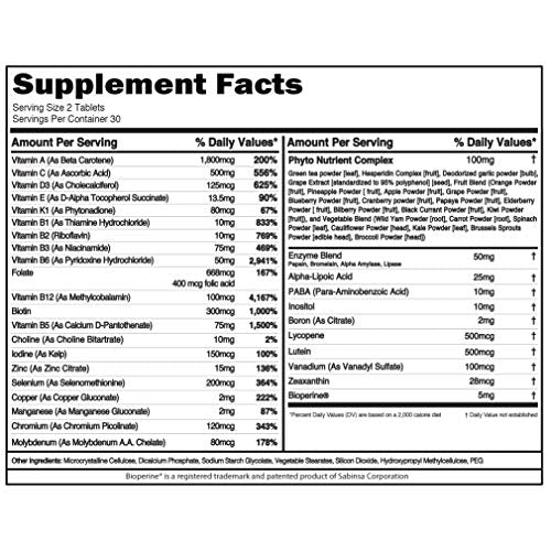 EVL Advanced Daily Multivitamin for Men - Men's Multivitamin with Essential Minerals Phytonutrient Complex and VitaMode Active Mens Vitamins for Energy with Lycopene for Muscle Bone and Immune Support