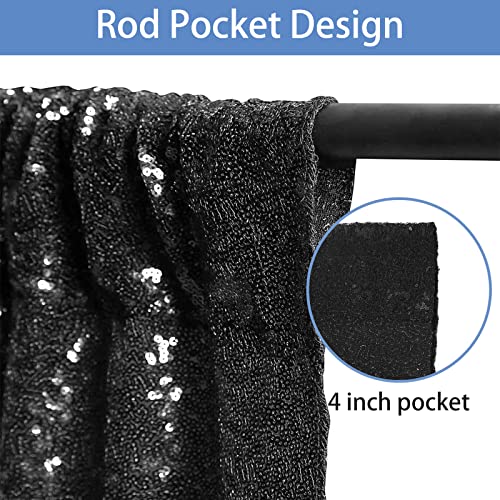 Hahuho Turquoise Sequin Backdrop Curtain, 4PCS 2FTx8FT Glitter Backdrop Curtain for Parties, Christmas, Wedding, Party Decoration(4 Panels, 2FT x 8FT, Turquoise