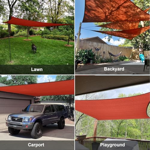 SUNLAX Sun Shade Sail,10'x13' Blue Rectangle Canopy Shades for Outdoor Patio Pergola Cover Sunshade Sails UV Blocking Canovas Covers