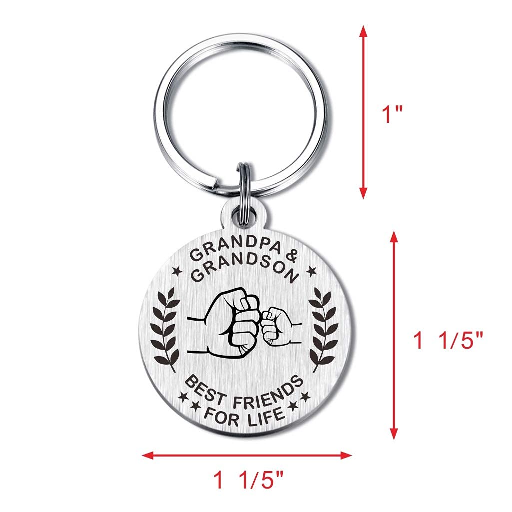 MXRSDF Grandpa Gifts - Grandfather Grandson Keychain