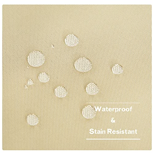 NICETOWN 2 Panels Patio Curtains Outdoor Waterproof, (Beige) Rustproof Grommet Durable Thick Privacy Indoor/Outdoor Curtains & Drapes for Porch/Picnic, W55 x L95