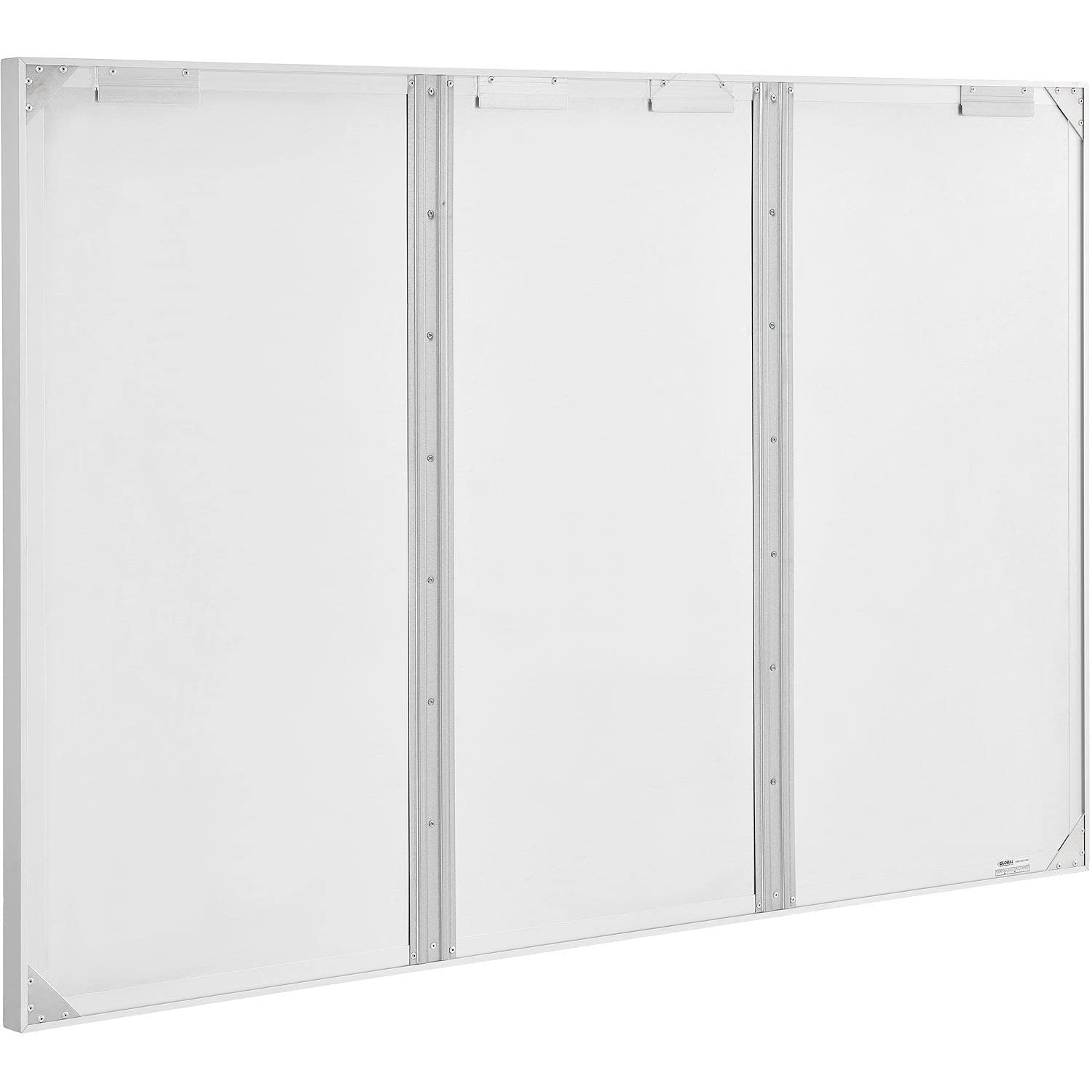 Global Industrial 3 Door Enclosed Bulletin Board, Cork, Aluminum Frame. 72" x 48"