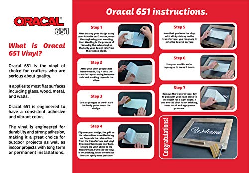 12.125" x 10ft Roll of Oracal 651 Black Craft Vinyl - On a 2.5" Core - Adhesive Vinyl for Cricut, Silhouette, and Cameo Cutters - Gloss Finish - Outdoor and Permanent