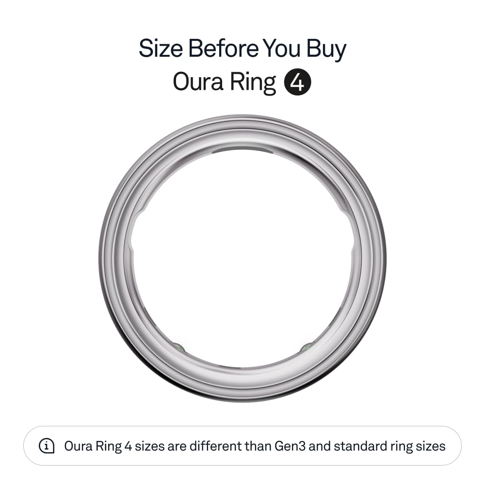 Oura Ring 4 - Silver - Size 7 - Sleep, Activity, Women’s Health, AI Advisor, Up to 8 Days of Battery Life, Size Before You Buy, Android & iOS Compatible