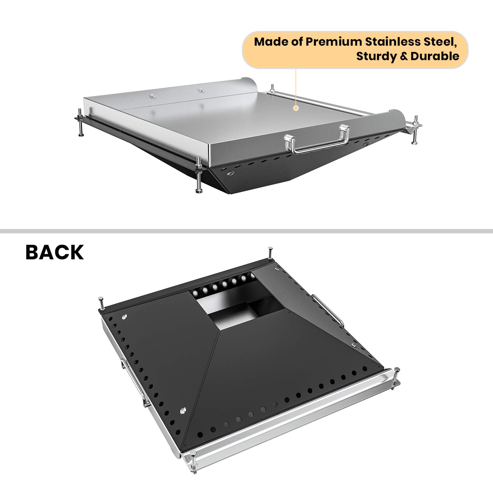 Stanbroil Griddle Hack Griddle Insert for Pellet Grill, 17.5" W x 18.6" D Griddle Attachment for Traeger, Pit Boss, Camp Chef, Green Mountain Grills, Z GRILLS, Smokin Brothers Pellet Grills