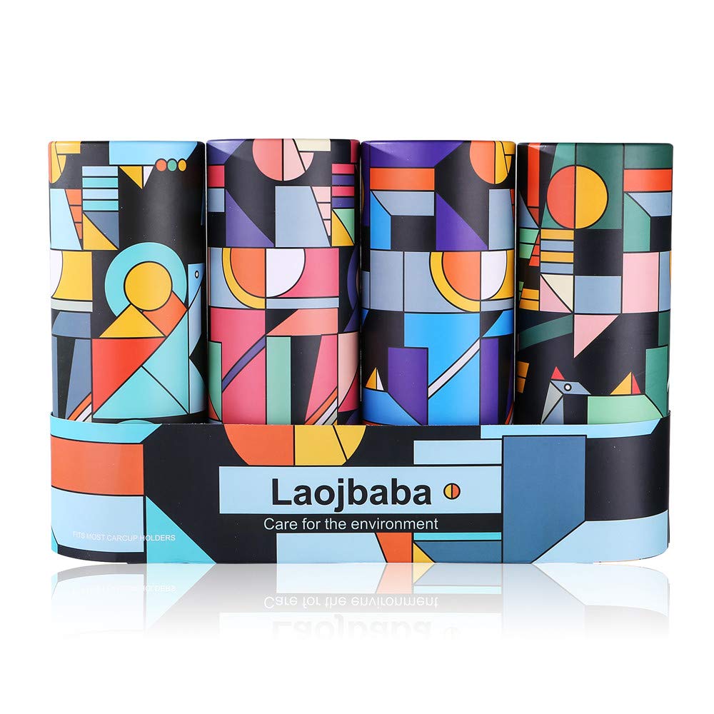 Laojbaba Car Tissues Canned Tissue Cylinder Tissue Boxes Perfect for Car Cup Holder Car Tissue Holder (4 Canisters/200 Tissues/3-Ply) Travel Tissues