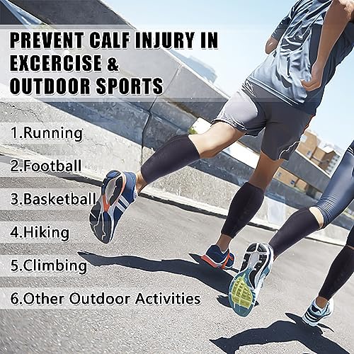 CINLITEK Calf Brace 2 pack,Adjustable Shin Splint Compression Calf Wrap, Increases Circulation,Reduces Muscle Swelling for Calf Pain Relief, Torn Calf Muscle,Sprain,Recovery,Calf Sleeve for Men and Women(Black)