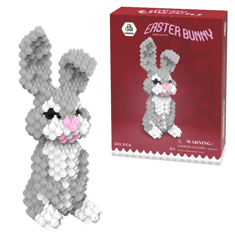 KADELE Bunny Building Animal Sets, Extremely Challenging STEM Building Blocks Decor for Adults Kids, Micro 3D Educational Toys for Boys Girls Ages 8 and Up for Kids (305 Pieces)