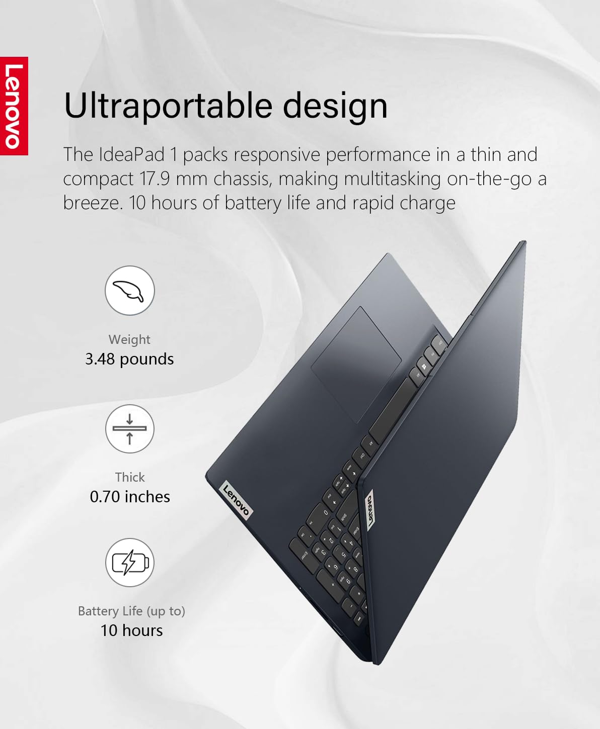Lenovo 15.6" Laptop Computer for Business and Student, Intel Dual Core Processor, 32GB DDR4 RAM, 1TB PCIe SSD, WiFi 6, BT 5.2, Type-C, HDMI, Numeric Keypad, Abyss Blue, Windows 11 Pro, Wendbo Cable