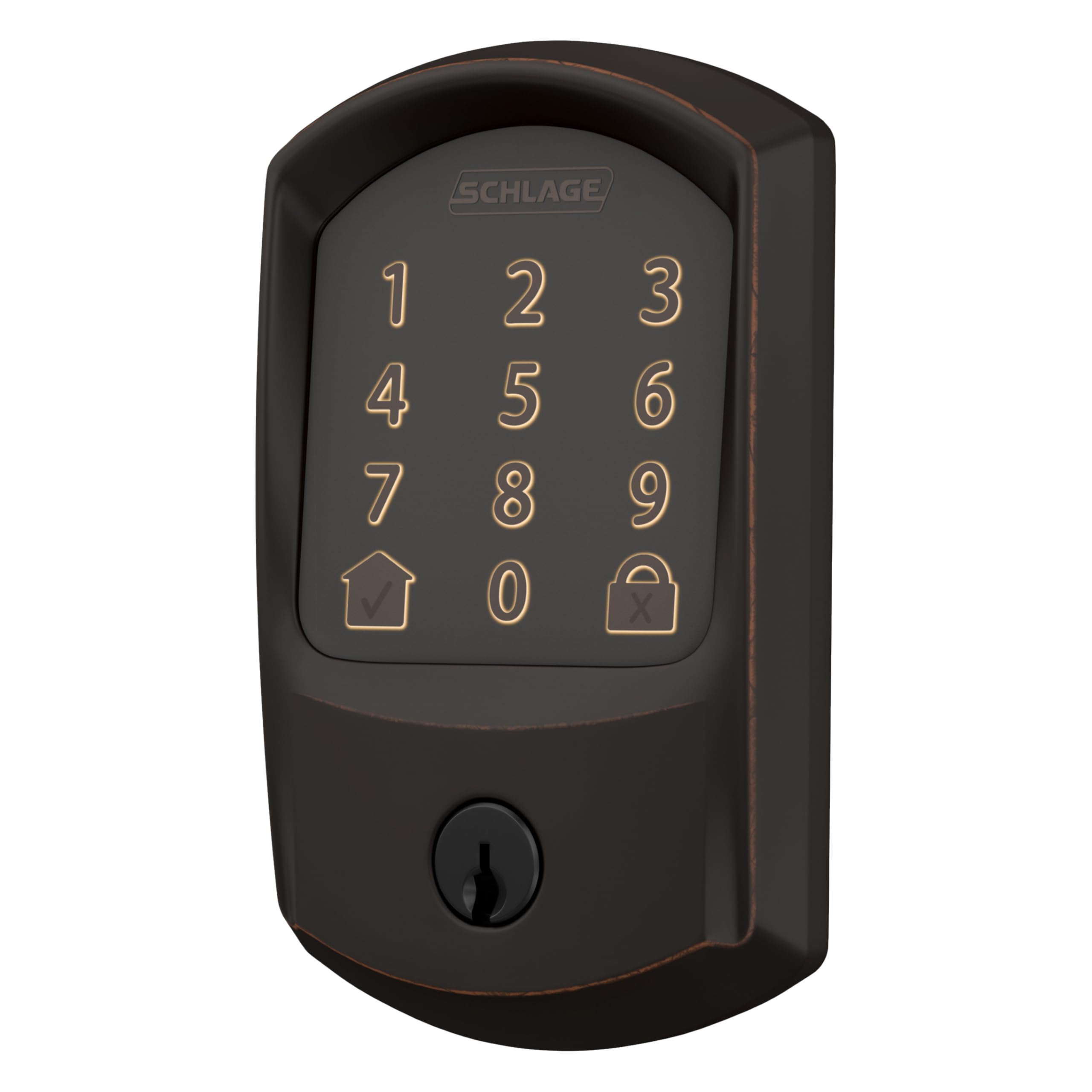 SCHLAGE BE489WB GRW 716 Encode WiFi Deadbolt Smart Lock, Keyless Entry Touchscreen Door Lock with Greenwich Trim, Aged Bronze